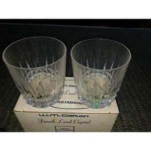 (6 ) W.M. Dalton hand blown  wiskLead Crystal, made in France